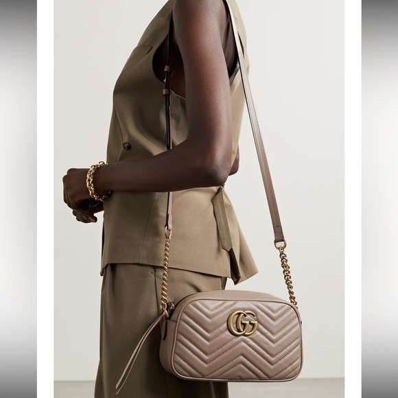 Gucci Handbags - Gucci Marmont Camera small quilted leather shoulder bag. New.
